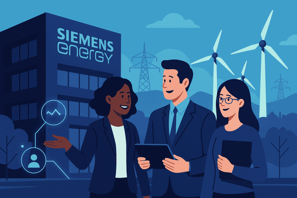 Siemens Energy company building and team.