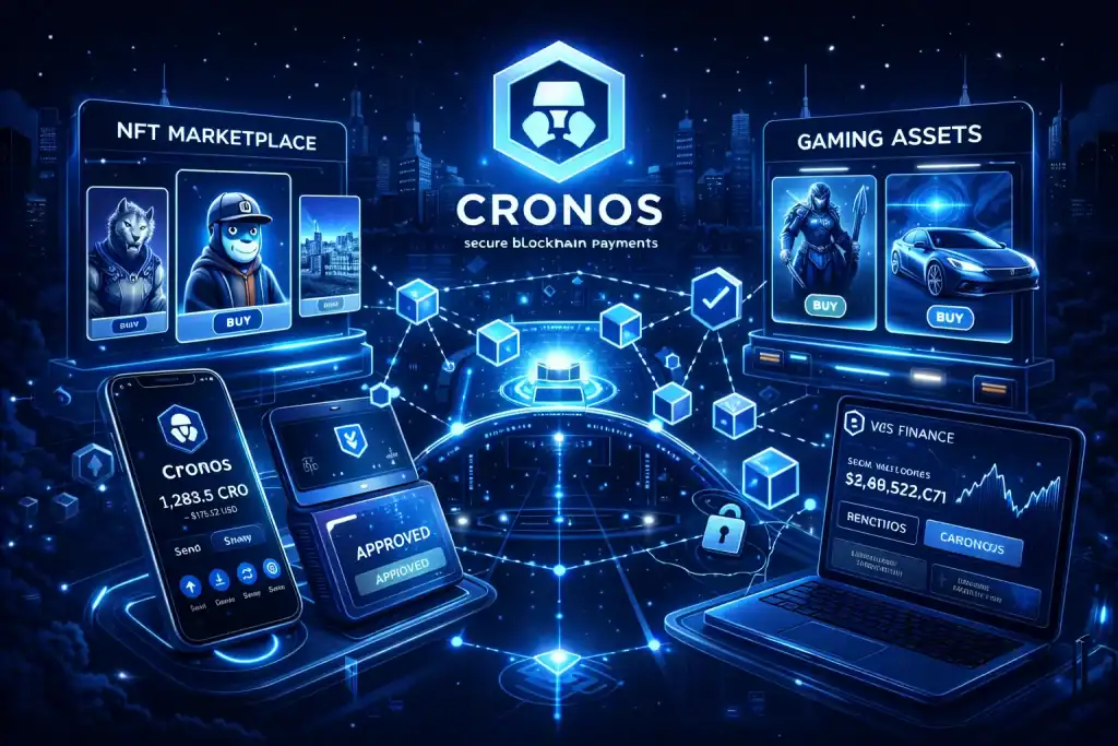 Cronos Crypto concept art showing NFT marketplaces