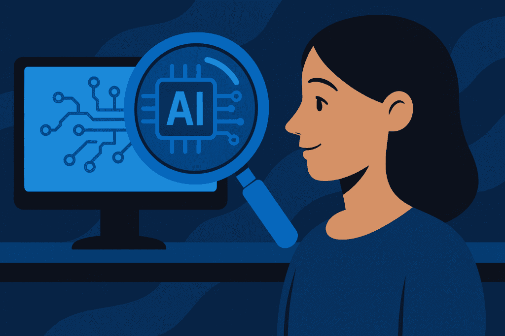 Illustration of AI system ensuring transparent functionality.