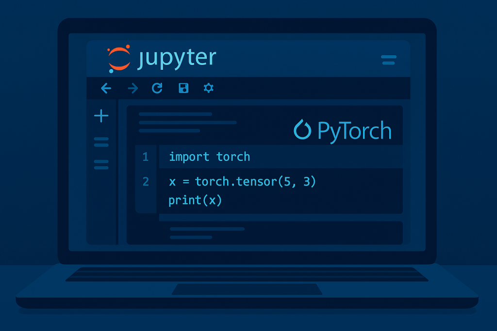 Jupyter Notebook setup for PyTorch Tutorial tasks.