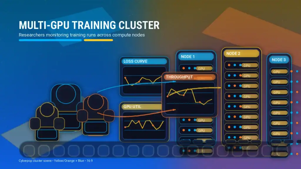 Researchers training models on multi-GPU compute cluster