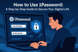 1Password 볼트에서 비밀번호를 입력하는 위의 사용자 제목
