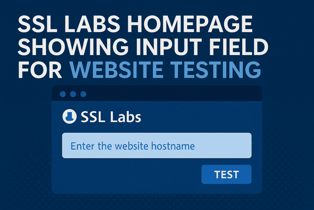 SSL Labs homepage showing input field for website testing