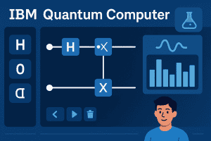 초보자를 위한 양자 회로 시뮬레이션 도구가 포함된 IBM 양자 컴퓨터 인터페이스.