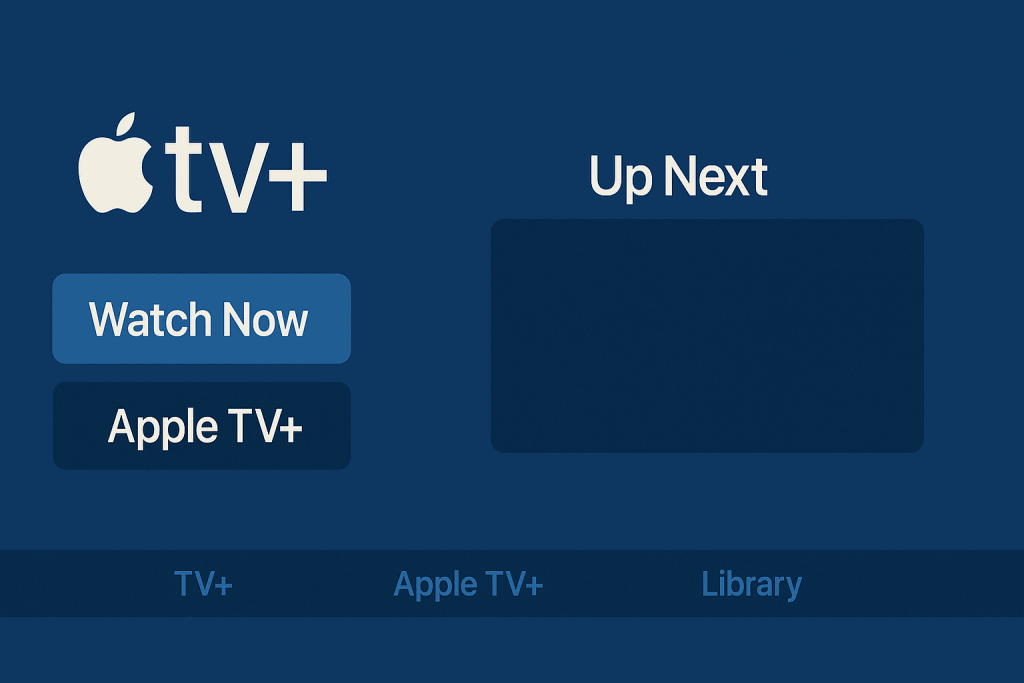 깔끔한 인터페이스의 Apple TV+ 홈 화면.