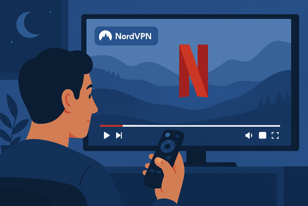 Streaming Netflix in HD using NordVPN.
