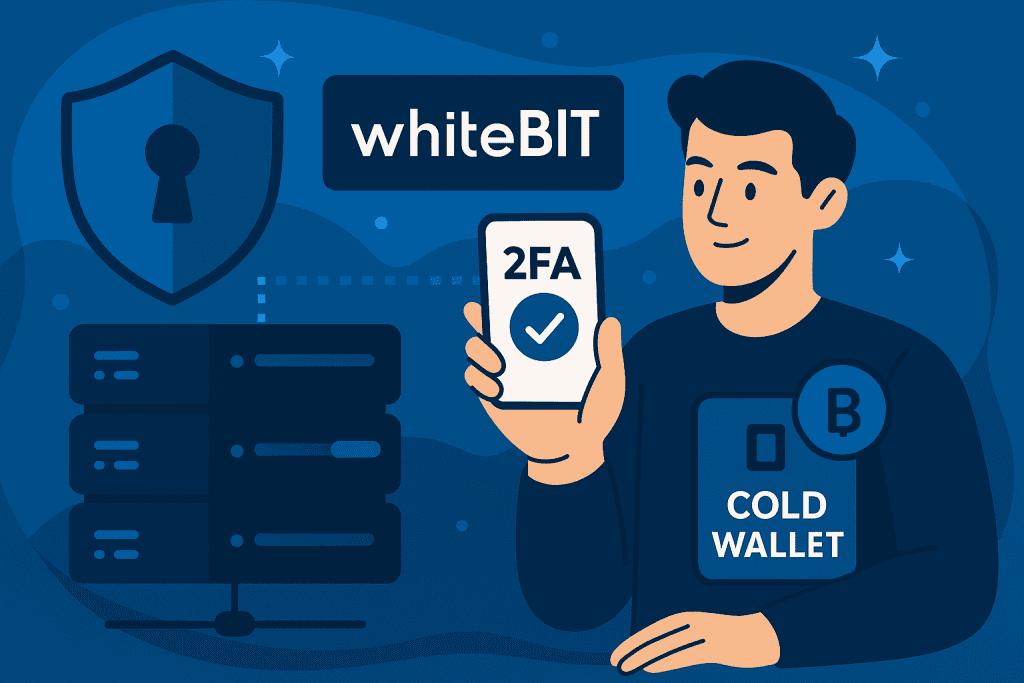 2FA 및 콜드월렛을 갖춘 화이트비트 보안 시스템.