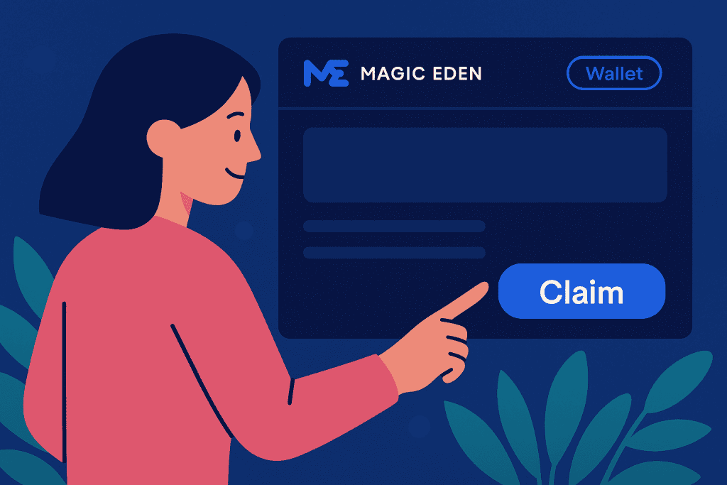 Claim button highlighted on Magic Eden dashboard