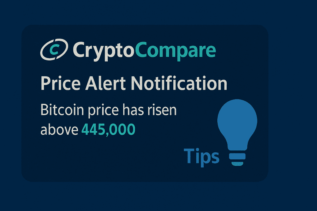 CryptoCompare price alerts notification — best for Tips section