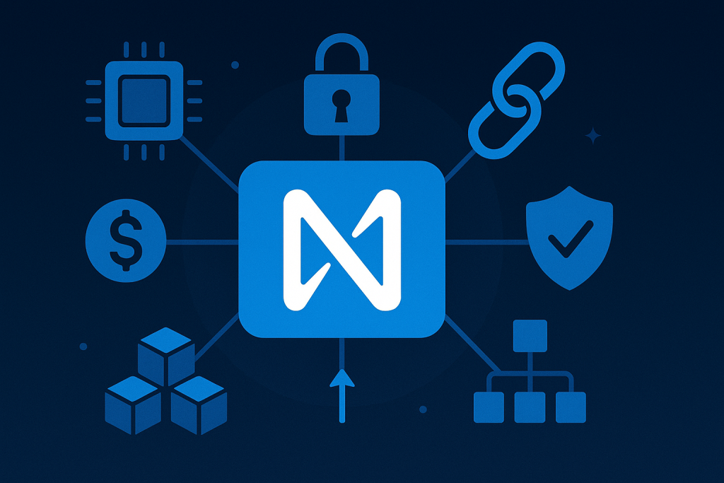 Blockchain icon set with Near Protocol in center