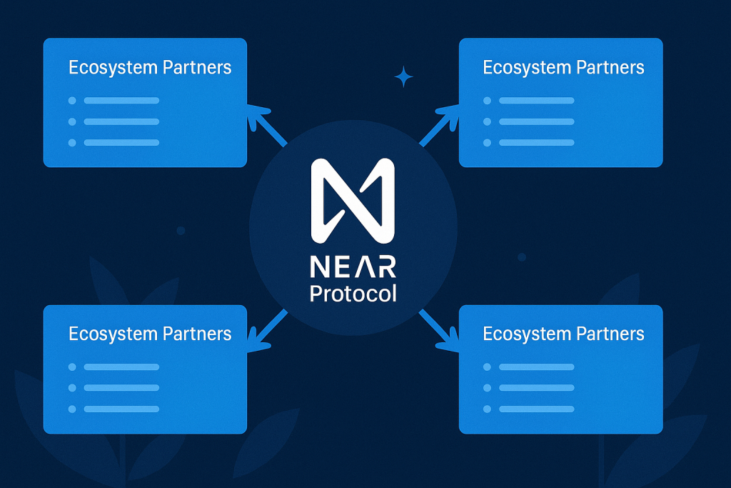Blockchain icon set with Near Protocol in center