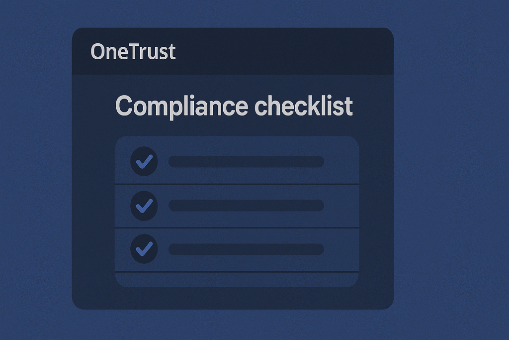 Finished Onetrust compliance checklist dashboard