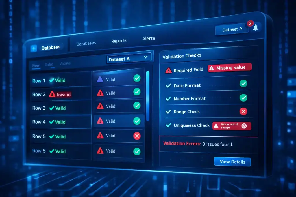 error alerts ensuring accurate Data Integrity controls.