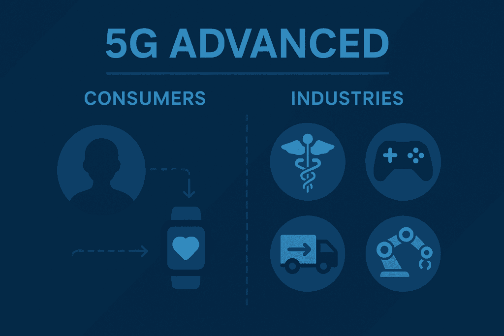 5G Advanced impact on health, gaming, logistics.