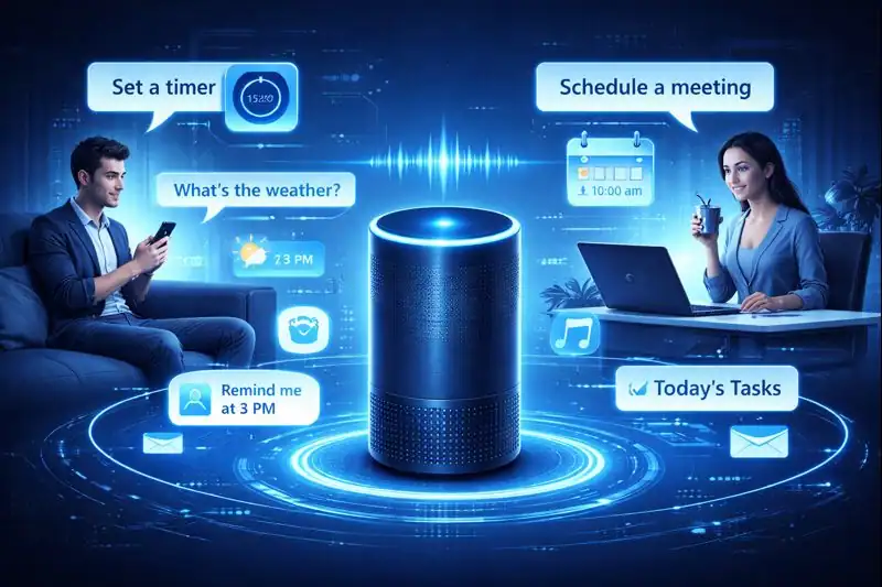 Smart assistant responding to voice commands and scheduling tasks