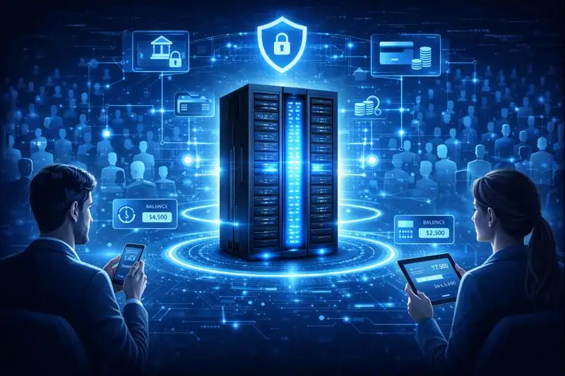 Mainframe supporting real-time banking transactions and thousands of users