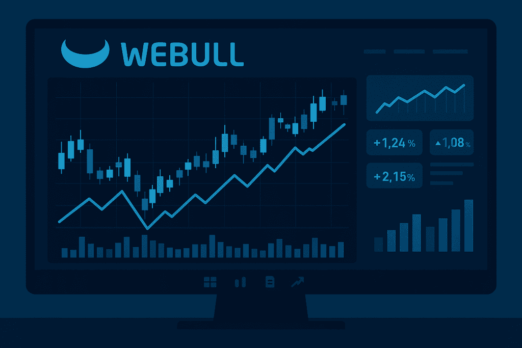 Webull dashboard with advanced charts.