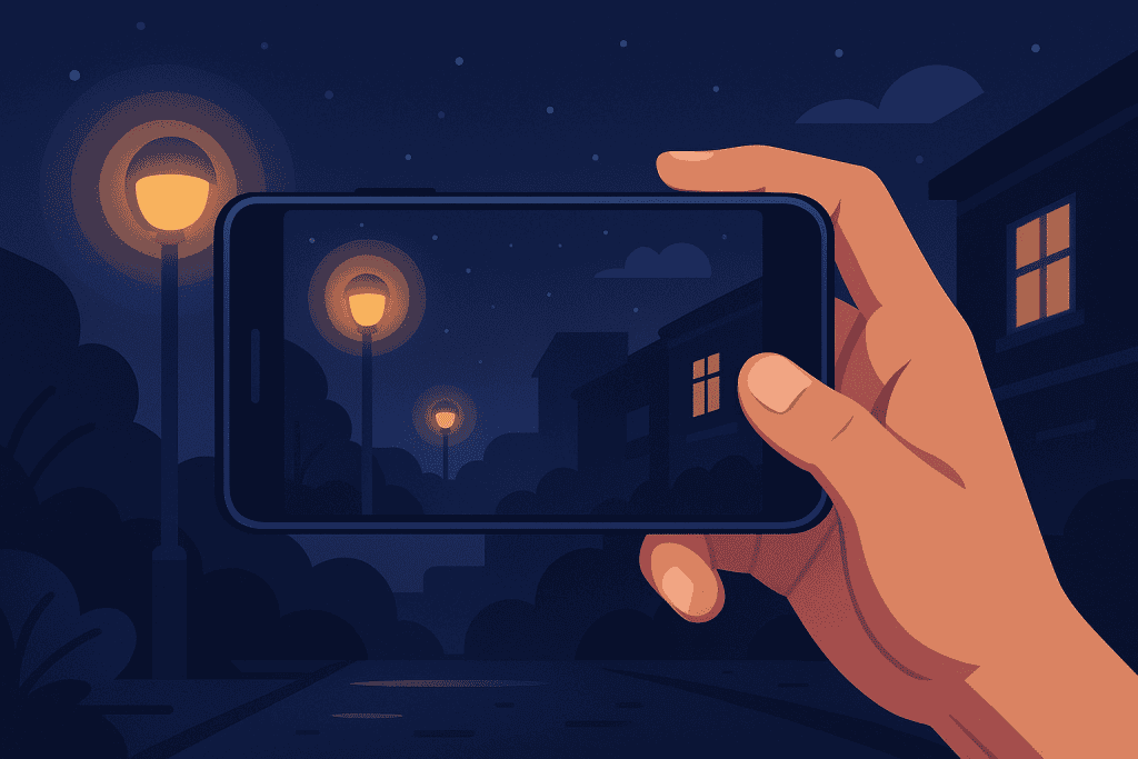 Huawei P60 Pro capturing low-light photo