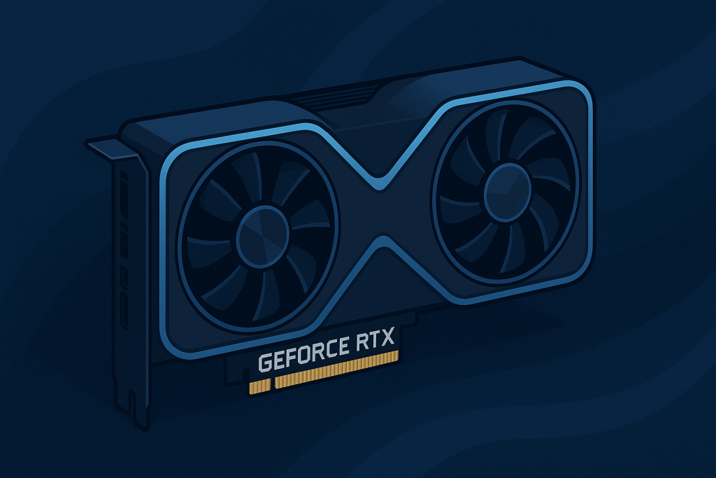 Sleek GeForce RTX 50 Series GPU with dual fans
