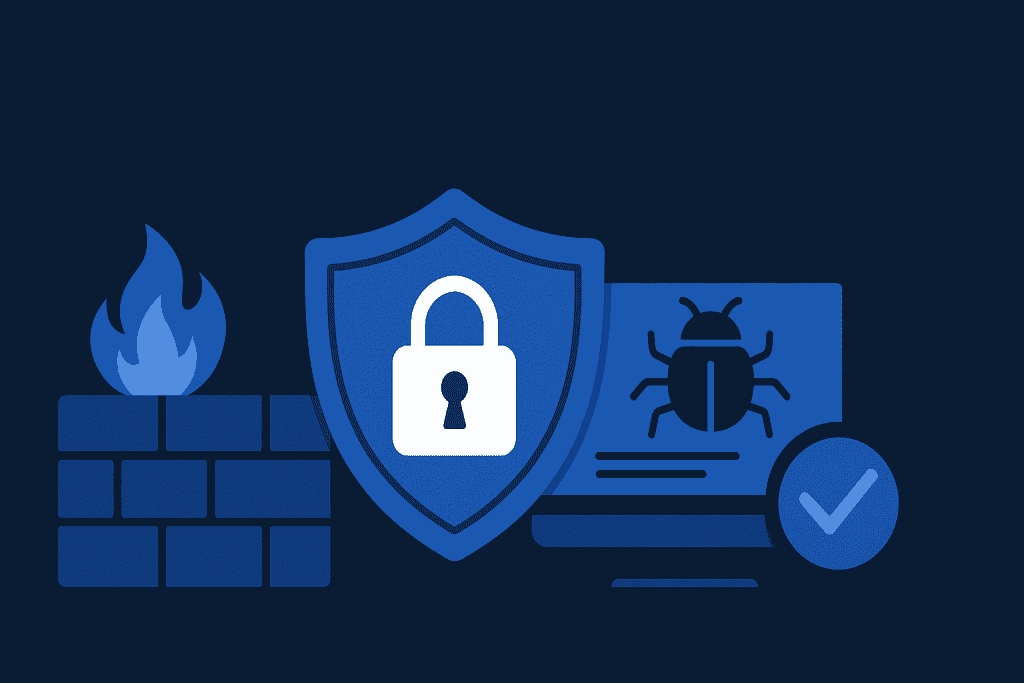 Essential ransomware protection tools including firewall and antivirus