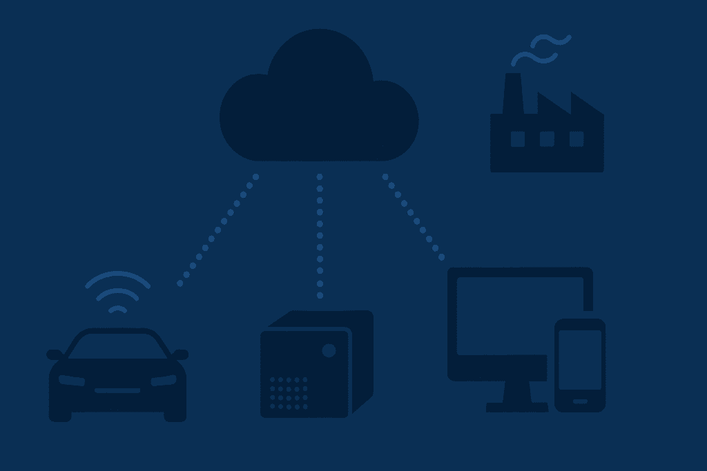 Diagram showing edge computing devices connected to cloud