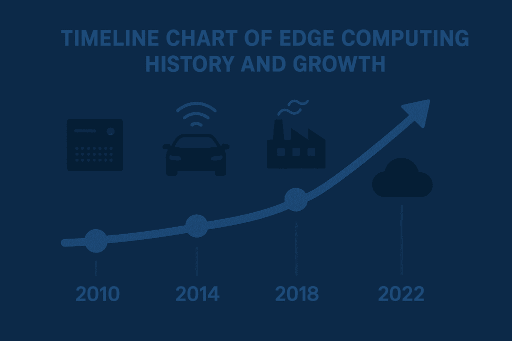 Timeline chart of edge computing history and growth