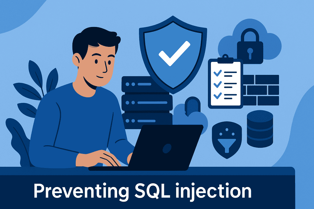 a person implementing prevention of SQL injection
