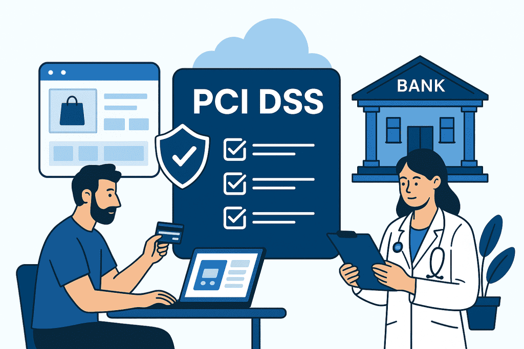 An illustration showing a check-list of PCI DSS