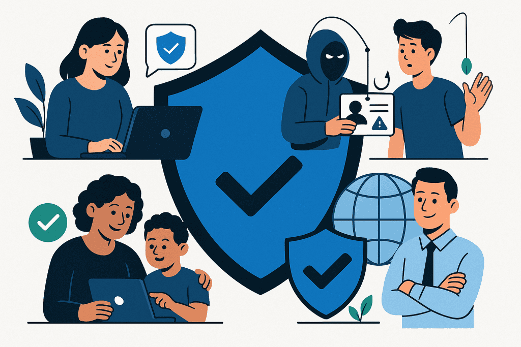 An illustration showing the benefits and importance of Online Safety