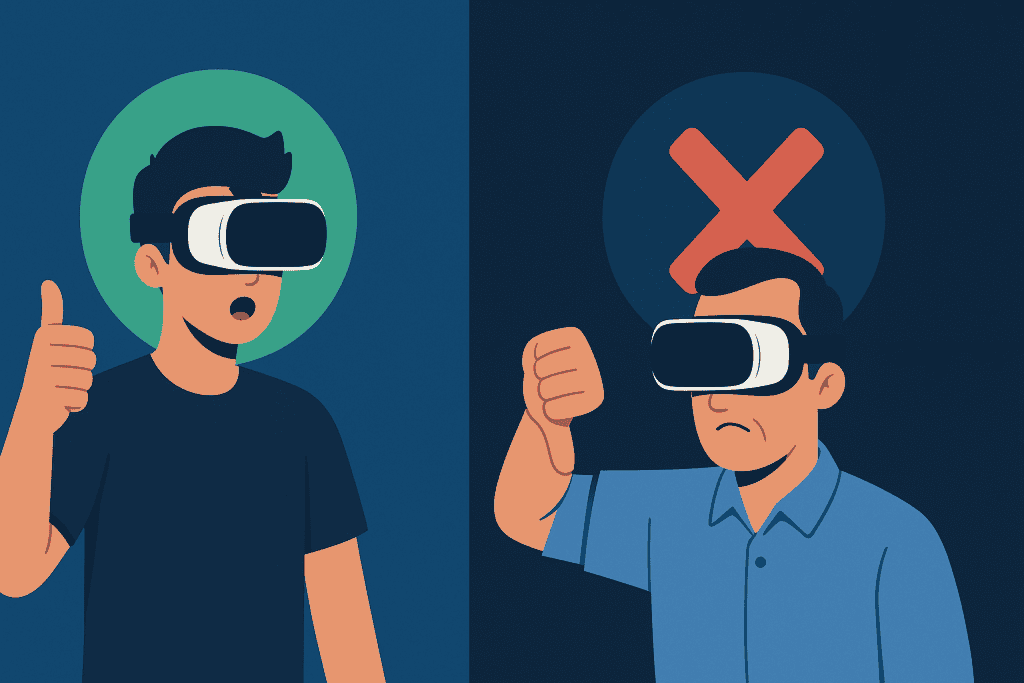 people comparing pros and cons of XR usage