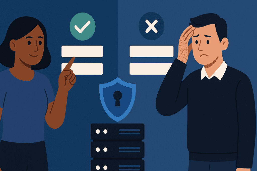 An illustration showing the pros and cons of Data Governance

