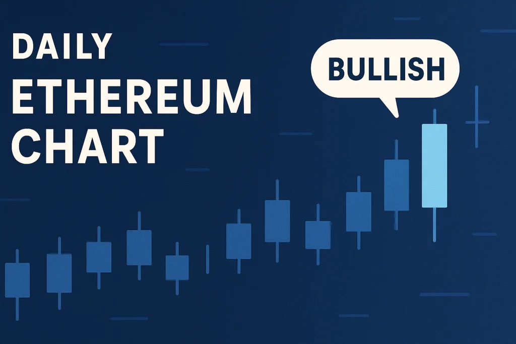 Daily Ethereum chart showing bullish candlestick patterns
