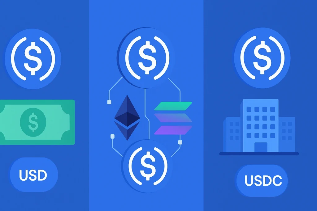 Comparison of Standard USDC, Multi-Chain USDC, and Institutional USDC.