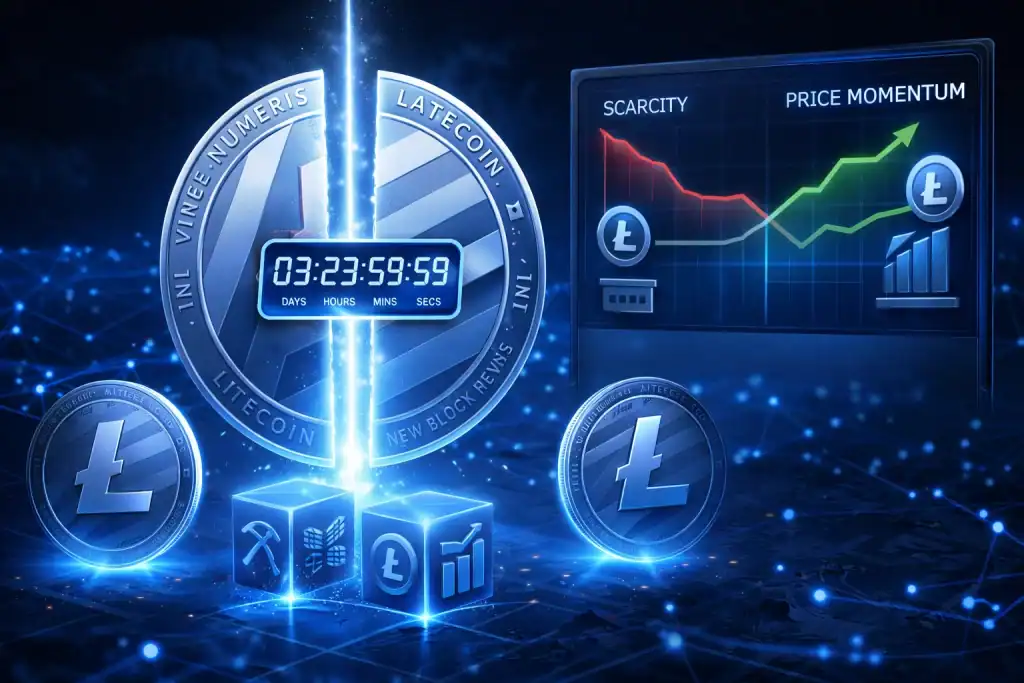 Halving visual with Litecoin tokens