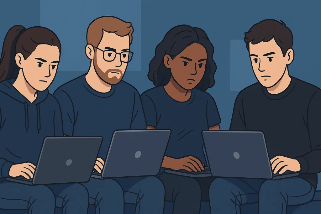 Students coding competitively in leetcode