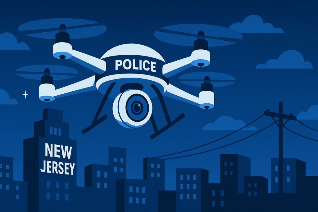 Drone inspecting bridge and highway infrastructure in New Jersey