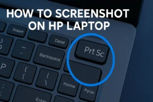 how to screenshot on hp laptop with printscreen highlighted on keyboard