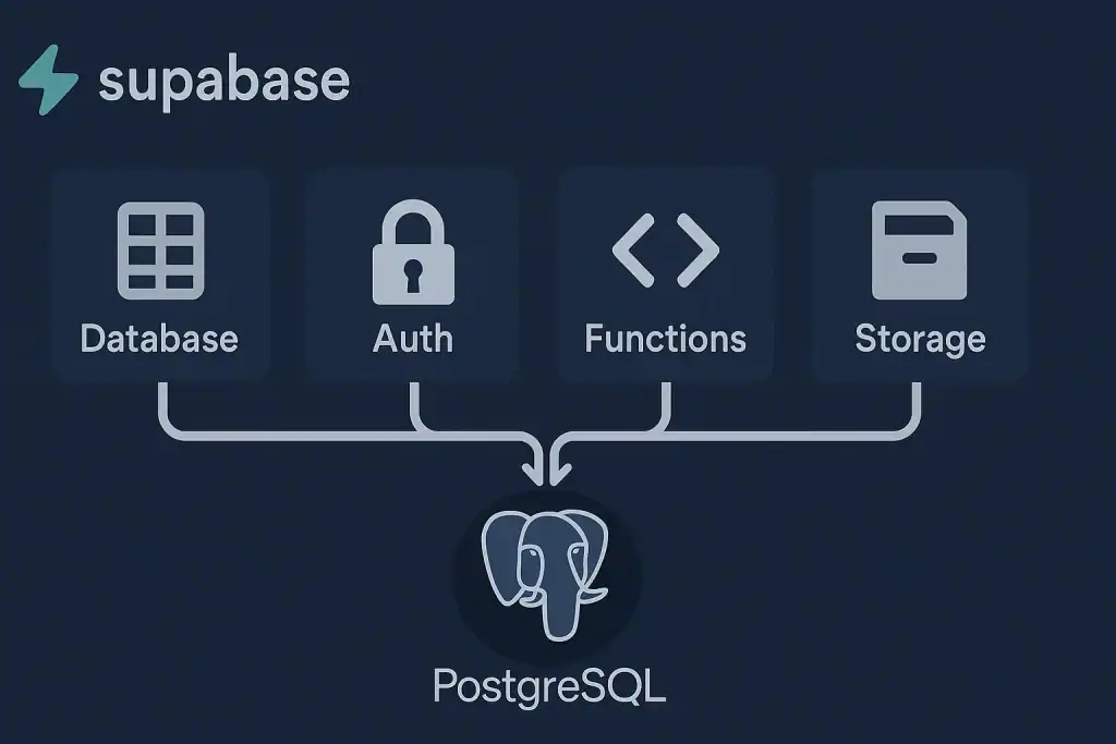 Visual breakdown of Supabase components connected to PostgreSQL.