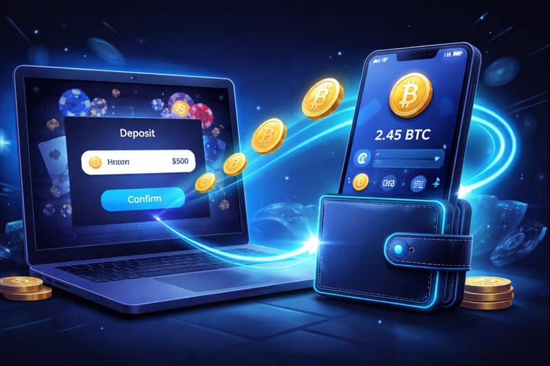 casino site crypto wallet connected in payment screen