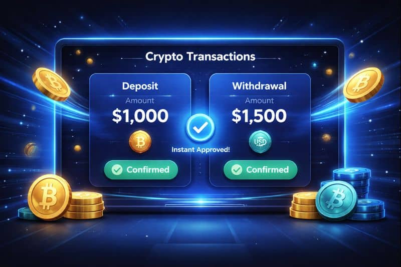 fast crypto deposit and withdrawal confirmation dashboard