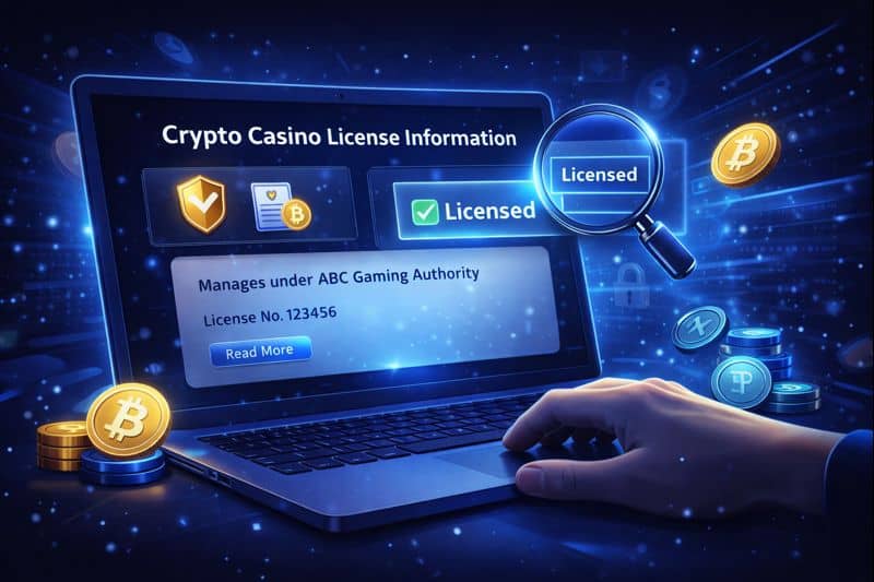 checking crypto casino license information on official website