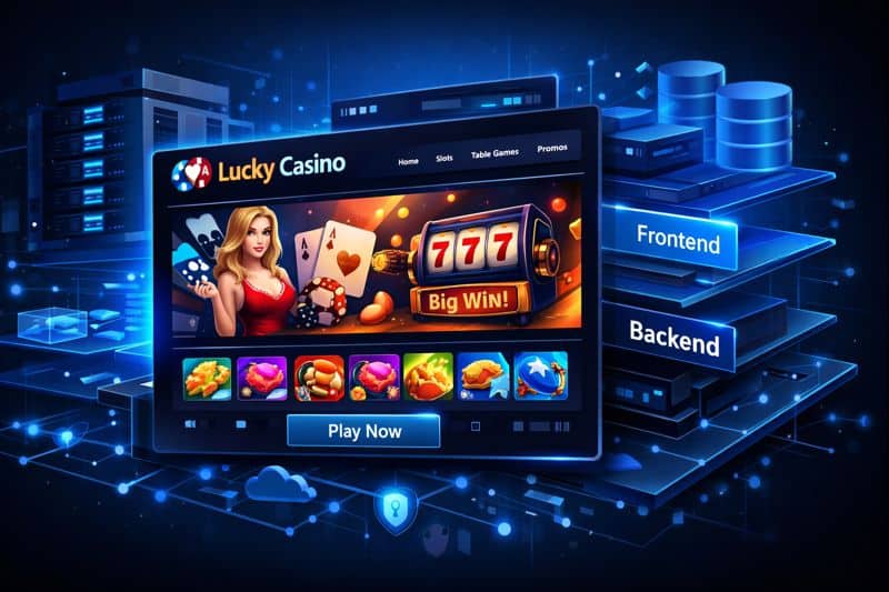 Layered web architecture behind a modern casino site