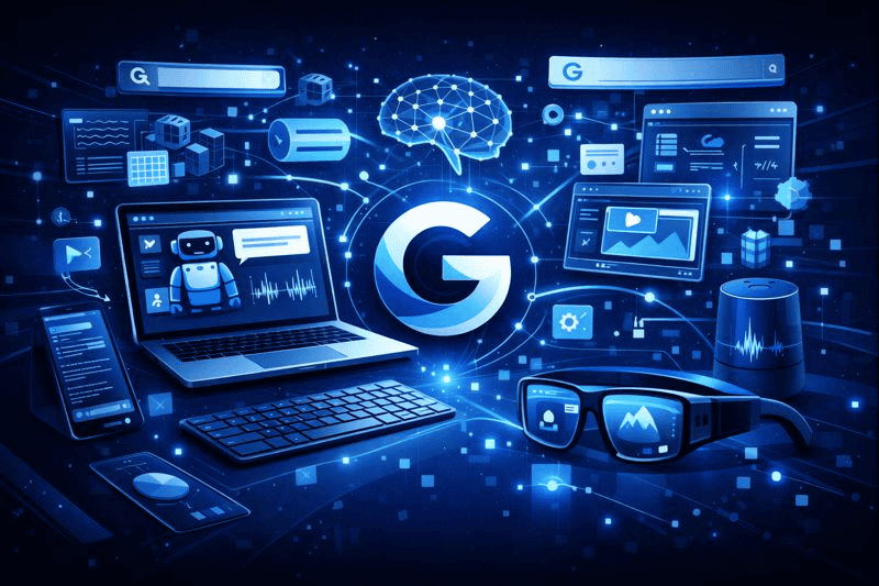 Modern digital workspace powered by Google Gemini advanced artificial intelligence