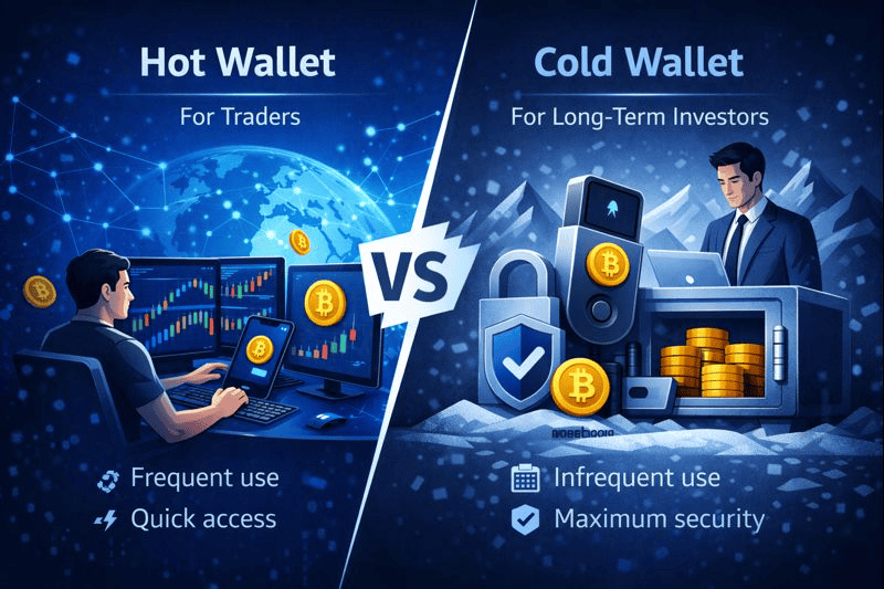 Traders use hot wallets; cold wallets suit long-term investors.