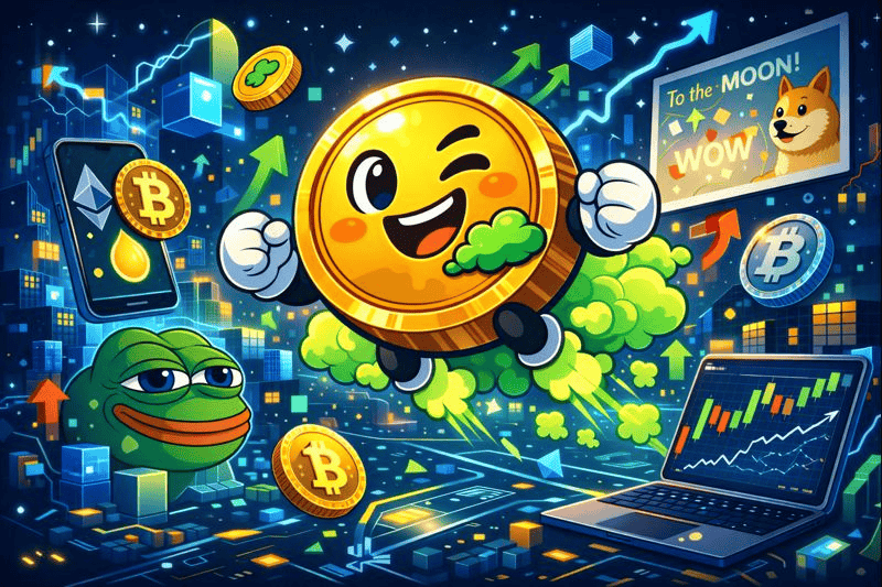 Fartcoin blending internet memes with futuristic cryptocurrency technology.