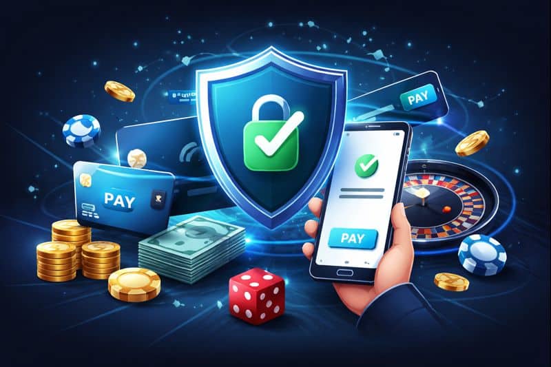 Encrypted transaction flow protecting casino site payments