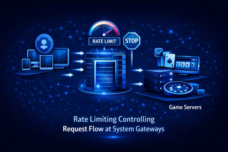 Casino site rate limiting controlling request flow at system gateways