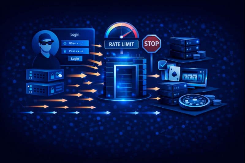 Casino site rate limiting restricting excessive login and game requests