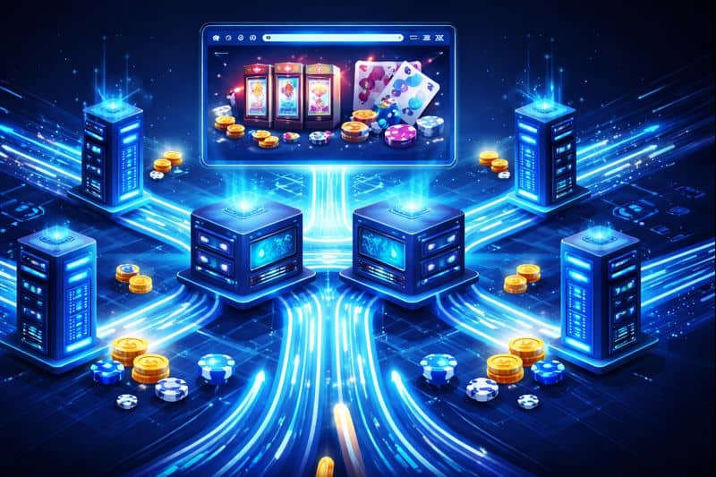 Casino site traffic flowing through gateways and load balancers