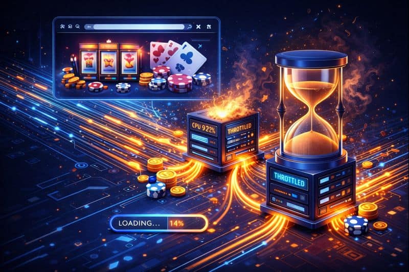 Casino site traffic throttling slowing requests during high demand